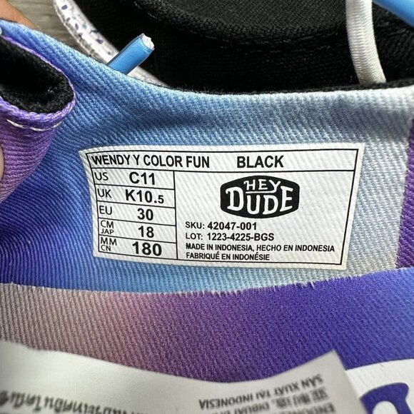 Hey Dude Kids size 11 Color Fun Slip On Multicolored Lightweight Shoes - Picture 8 of 8